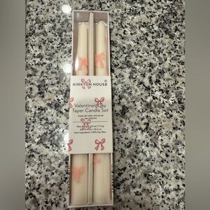 NWT Pink Bow Ribbon Tapered Candles
